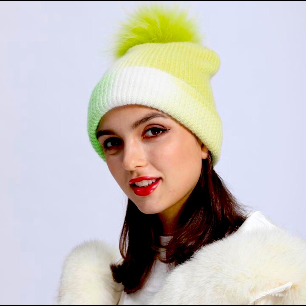 Ombre pompom hat